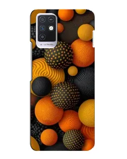 Чехол для Infinix Note 10 с картинкой «Объемные оранжевые сферы»