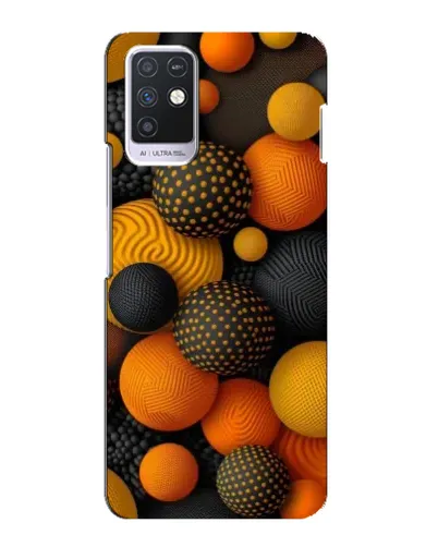 Чехол для Infinix Note 10 с картинкой «Объемные оранжевые сферы»