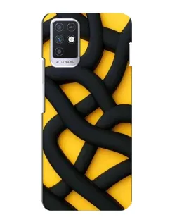 Чехол для Infinix Note 10 с картинкой «Черное желтое переплетение»