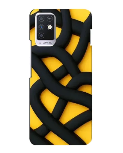 Чехол для Infinix Note 10 с картинкой «Черное желтое переплетение»