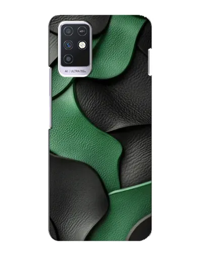 Чехол для Infinix Note 10 с картинкой «Зеленые кожаные волны»