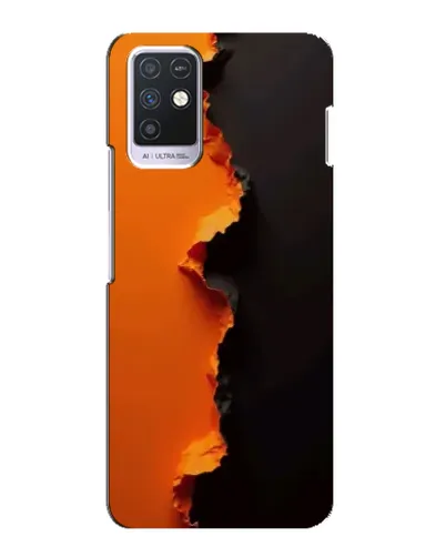 Чехол для Infinix Note 10 с картинкой «Оранжевый разлом»