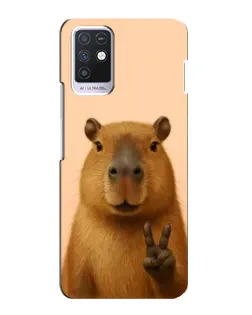 Чехол для Infinix Note 10 с картинкой «Капибара виктория»