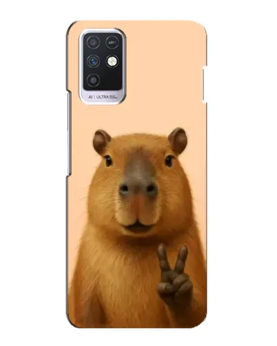 Чехол для Infinix Note 10 с картинкой «Капибара виктория»