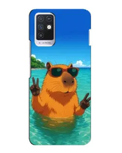 Чехол для Infinix Note 10 с картинкой «Морская капибара»