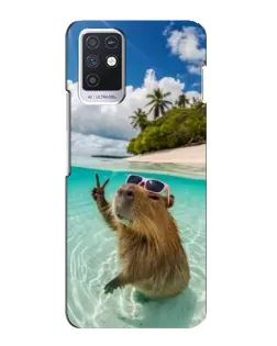 Чехол для Infinix Note 10 с картинкой «Капибара на море»
