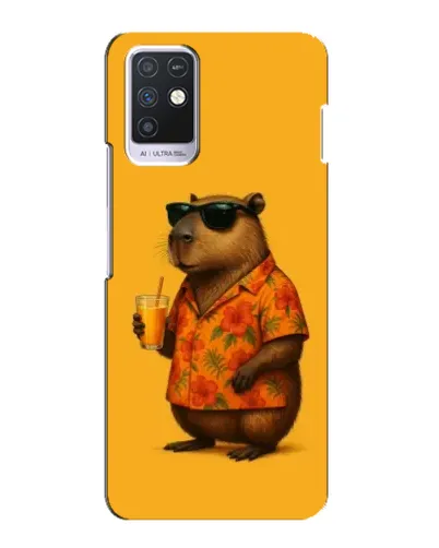 Чехол для Infinix Note 10 с картинкой «Капибара на отдыхе»