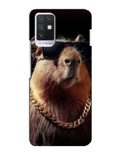 Чехол для Infinix Note 10 с картинкой «Капибара золотая цепь»