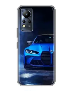 Чехол для Infinix Note 11 Pro с картинкой «Голубая BMW M4»