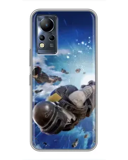 Чехол для Infinix Note 11 Pro с картинкой «Десант PUBG — прыжок»