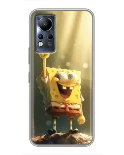 Чехол для Infinix Note 11 Pro с картинкой «Сияющий Спанч Боб»