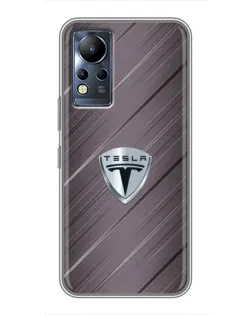 Чехол для Infinix Note 11 Pro с картинкой «Металлическая текстура Tesla»