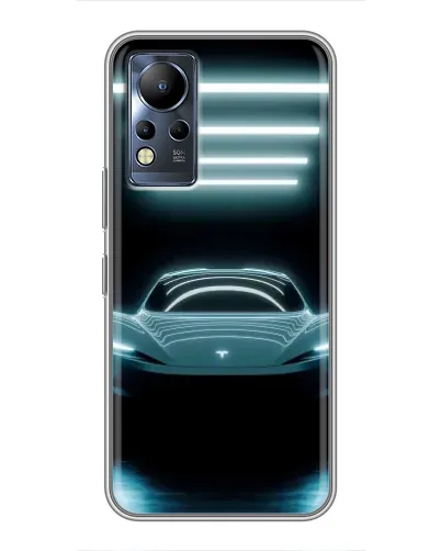 Чехол для Infinix Note 11 Pro с картинкой «Tesla в неоне»