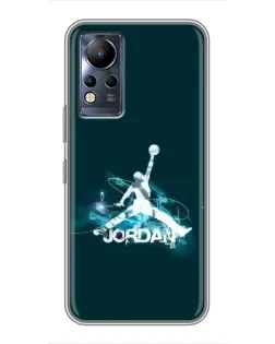 Чехол для Infinix Note 11 с картинкой «Jordan Blue Fire»