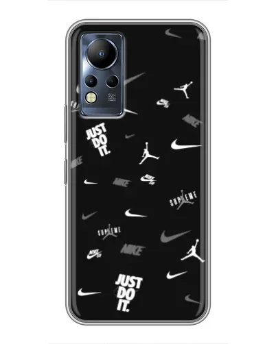 Чехол для Infinix Note 11 с картинкой «Nike Black Pattern» Чехол для Infinix Note 11 с картинкой «Nike Black Pattern»