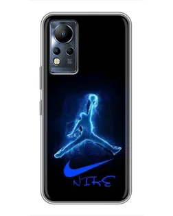 Чехол для Infinix Note 11 с картинкой «Jordan Neon Blue»