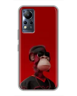 Чохол для Infinix Note 11 з картинкою «Bored Ape в червоному»