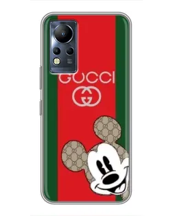 Чохол для Infinix Note 11 з картинкою «Gucci — смуги та Міккі»