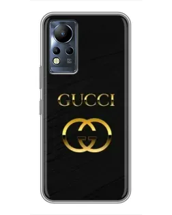 Чохол для Infinix Note 11 з картинкою «Золотий логотип Gucci»