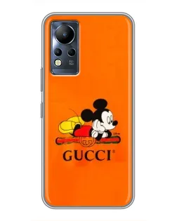 Чехол для Infinix Note 11 с картинкой «Микки Маус Gucci — оранж»