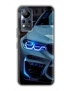 Чохол для Infinix Note 11 з картинкою «Погляд BMW з синіми фарами»
