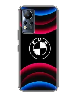 Чехол для Infinix Note 11 с картинкой «Логотип BMW и неоновые дуги»