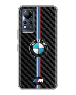 Чехол для Infinix Note 11 с картинкой «Эмблема BMW и карбон»