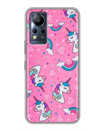 Чехол для Infinix Note 11 с картинкой «Unicorn паттерн розовый»