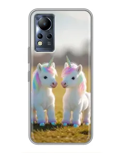 Чехол для Infinix Note 11 с картинкой «Пара единорогов»