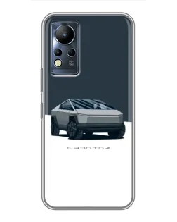 Чохол для Infinix Note 11 з картинкою «Сріблястий Cybertruck Tesla»