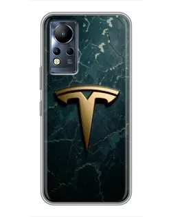 Чохол для Infinix Note 11 з картинкою «Мармурова Tesla Gold»