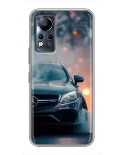 Чехол для Infinix Note 11 с картинкой «Mercedes — ночной город»