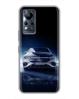 Чехол для Infinix Note 11 с картинкой «Ночной Mercedes EQ»