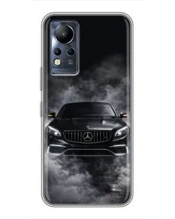 Чехол для Infinix Note 11 с картинкой «Mercedes в дыму»