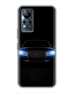 Чехол для Infinix Note 11 с картинкой «Audi в неоне»