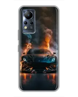 Чехол для Infinix Note 11 с картинкой «Lamborghini дымная эстетика»