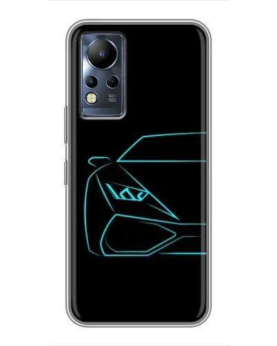 Чехол для Infinix Note 11 с картинкой «Голубой силуэт Lamborghini»