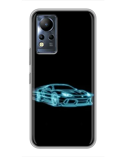 Чехол для Infinix Note 11 с картинкой «Неоновый контур Lamborghini»