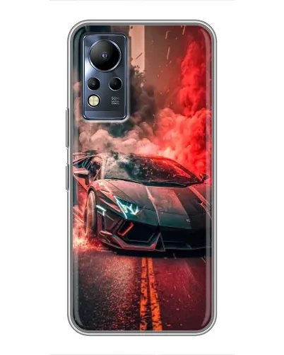 Чехол для Infinix Note 11 с картинкой «Lamborghini красный дым»