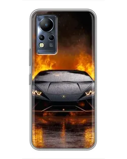 Чехол для Infinix Note 11 с картинкой «Lamborghini в огне»