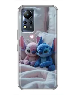 Чехол для Infinix Note 11 с картинкой «Плюшевые Стич Ангел»