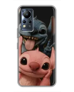 Чехол для Infinix Note 11 с картинкой «Стич и Ангел»