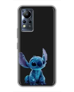 Чехол для Infinix Note 11 с картинкой «Стич на черном»