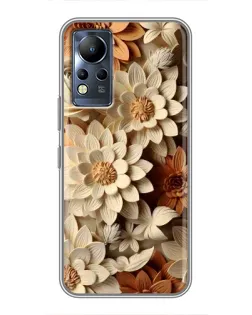Чохол для Infinix Note 11 з картинкою «Бежевий флористичний декор» Чохол для Infinix Note 11 з картинкою «Бежевий флористичний декор»