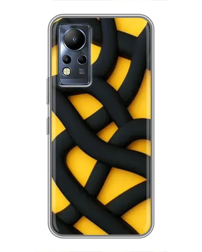 Чохол для Infinix Note 11 з картинкою «Чорне жовте переплетення»