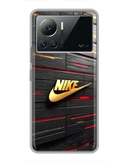 Чехол для Infinix Note 12 2023 с картинкой «Золотой Nike на металле»