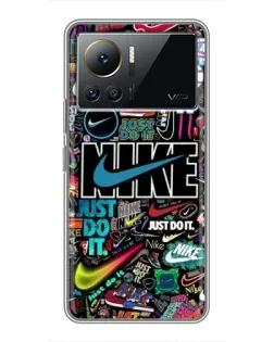 Чехол для Infinix Note 12 2023 с картинкой «Яркий коллаж Nike»