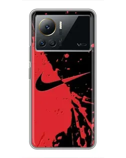 Чехол для Infinix Note 12 2023 с картинкой «Красные брызги Nike»