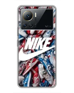 Чехол для Infinix Note 12 2023 с картинкой «Коллаж кроссовок Найк»