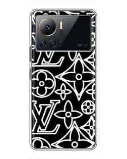 Чехол для Infinix Note 12 2023 с картинкой «Черно-белый узор LV»